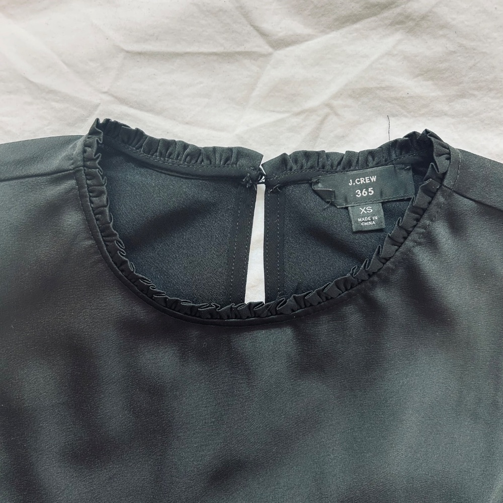 J.Crew Ruffle-neck Shell in Satin-crepe - Picture 5 of 5